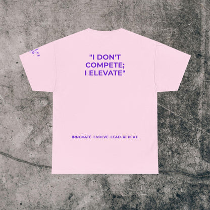 Unisex Heavy Cotton Tee Purple Font - I Elevate!
