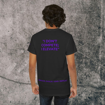 Unisex Heavy Cotton Tee Purple Font - I Elevate!