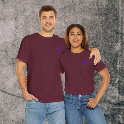Unisex Heavy Cotton Tee Purple Font - I Elevate!
