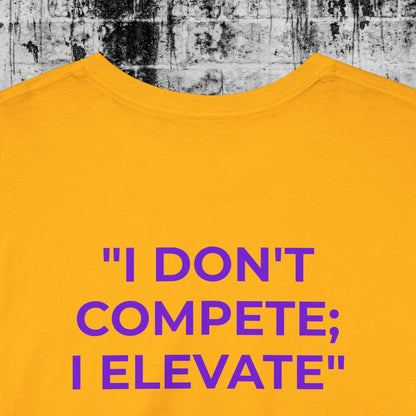 Unisex Heavy Cotton Tee Purple Font - I Elevate!