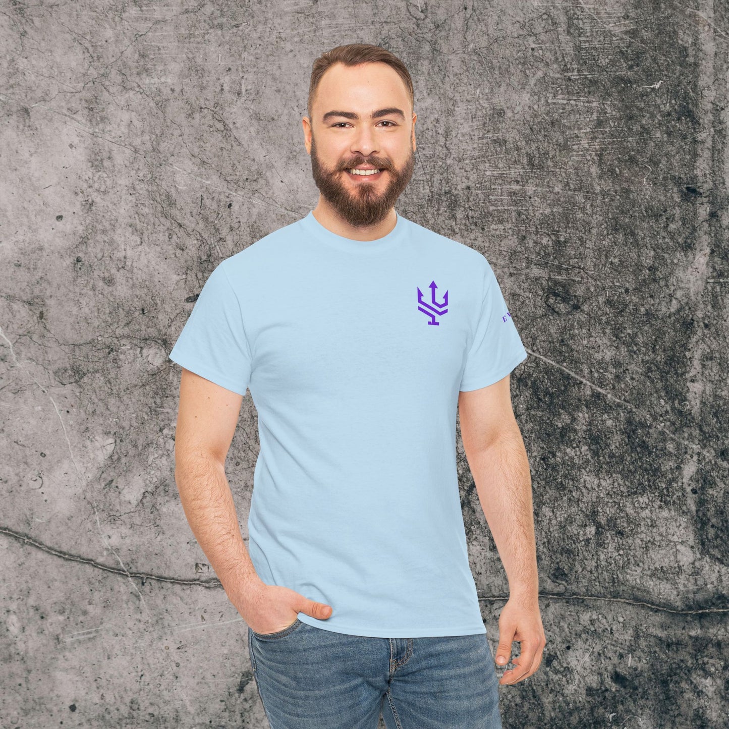 Unisex Heavy Cotton Tee Purple Font - I Elevate!