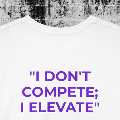 Unisex Heavy Cotton Tee Purple Font - I Elevate!