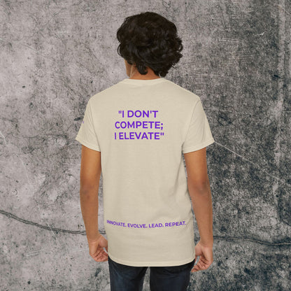 Unisex Heavy Cotton Tee Purple Font - I Elevate!