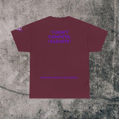Unisex Heavy Cotton Tee Purple Font - I Elevate!