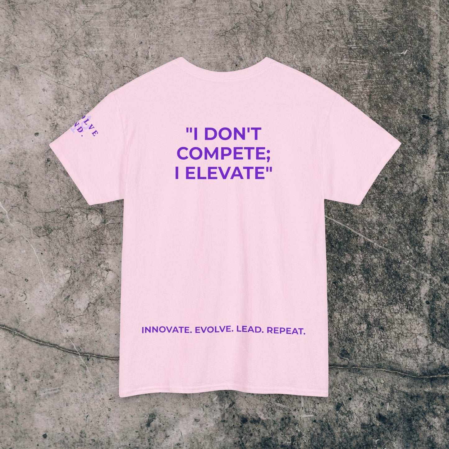 Unisex Heavy Cotton Tee Purple Font - I Elevate!