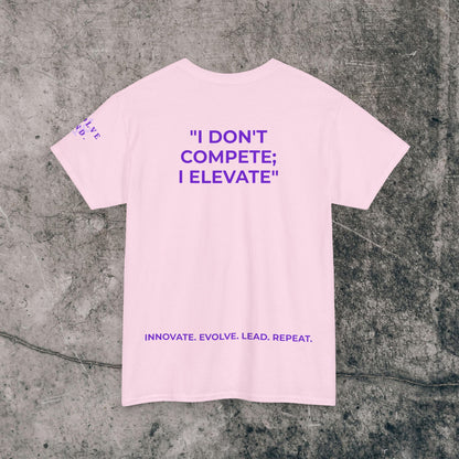 Unisex Heavy Cotton Tee Purple Font - I Elevate!