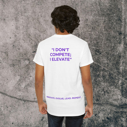 Unisex Heavy Cotton Tee Purple Font - I Elevate!
