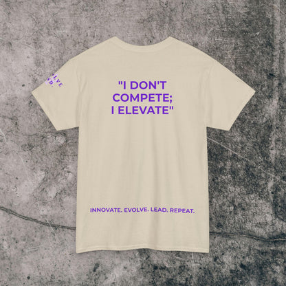 Unisex Heavy Cotton Tee Purple Font - I Elevate!