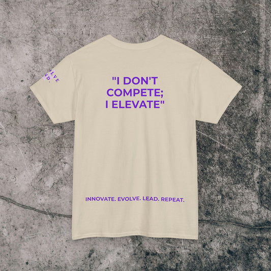 Unisex Heavy Cotton Tee Purple Font - I Elevate!