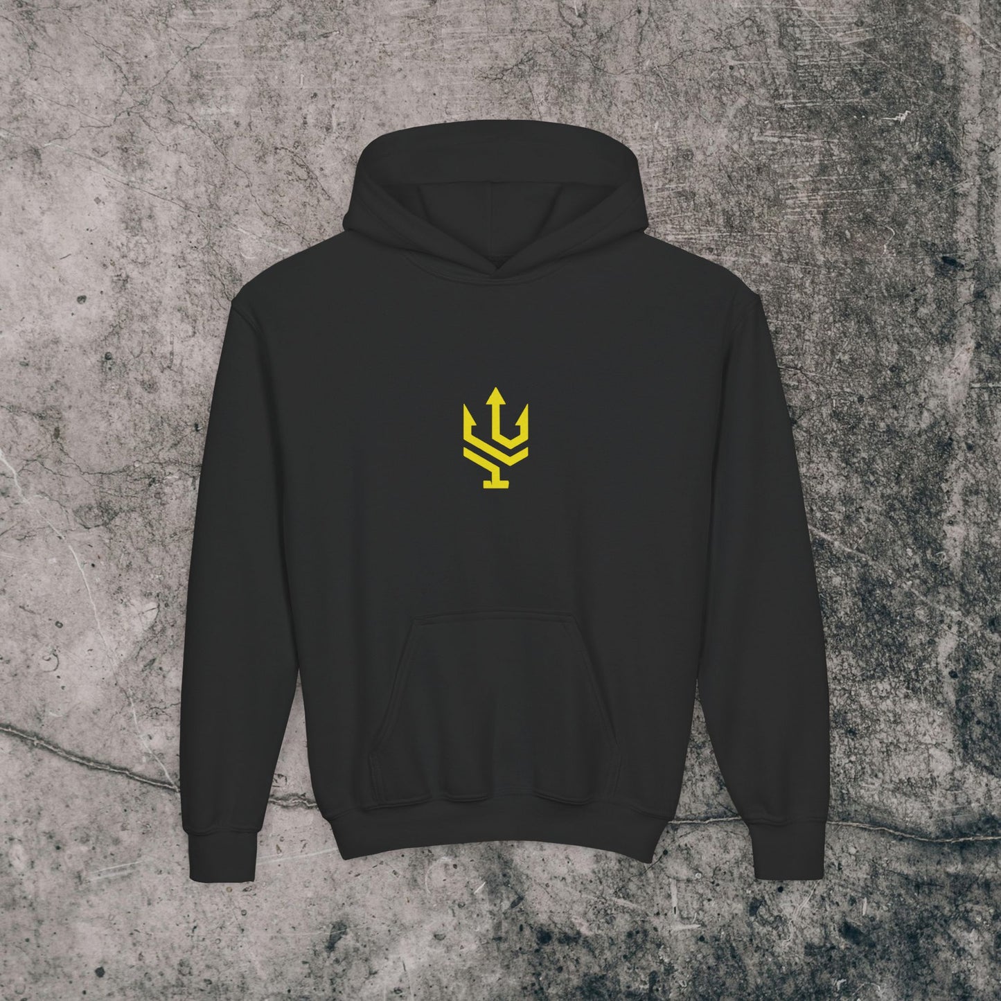 Youth Heavy Blend Hoodie Yellow Font - Energy!