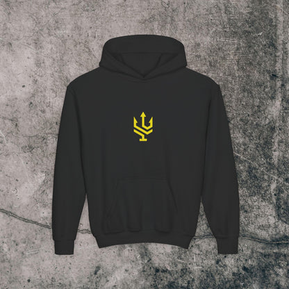 Youth Heavy Blend Hoodie Yellow Font - Energy!