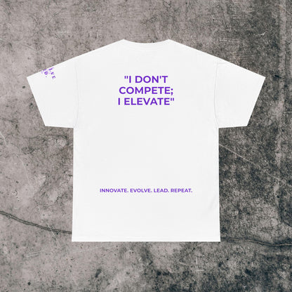 Unisex Heavy Cotton Tee Purple Font - I Elevate!