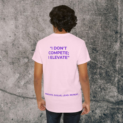 Unisex Heavy Cotton Tee Purple Font - I Elevate!