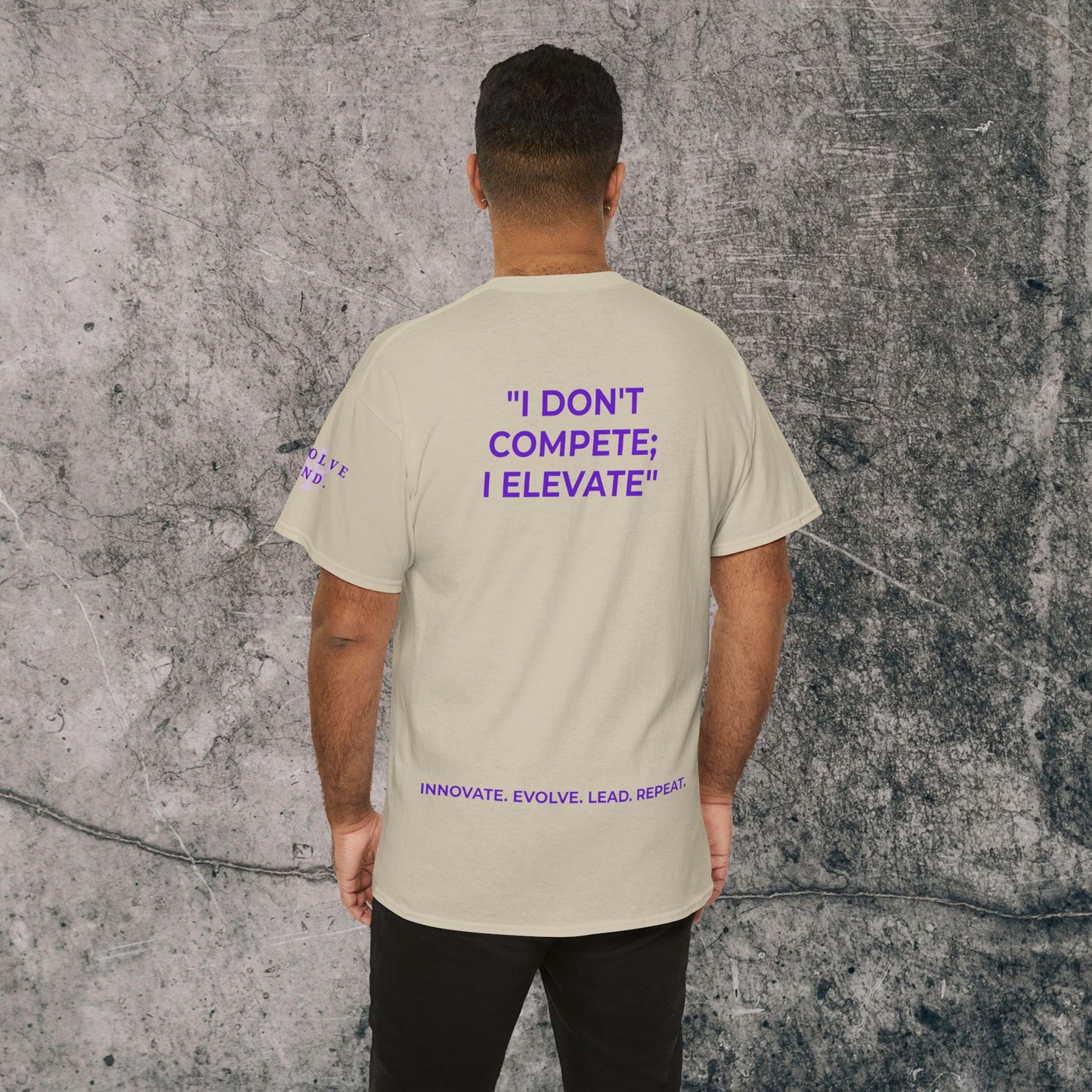 Unisex Heavy Cotton Tee Purple Font - I Elevate!