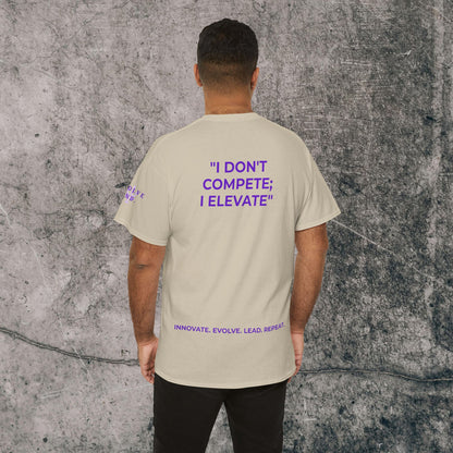 Unisex Heavy Cotton Tee Purple Font - I Elevate!