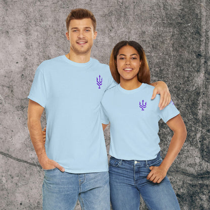 Unisex Heavy Cotton Tee Purple Font - I Elevate!