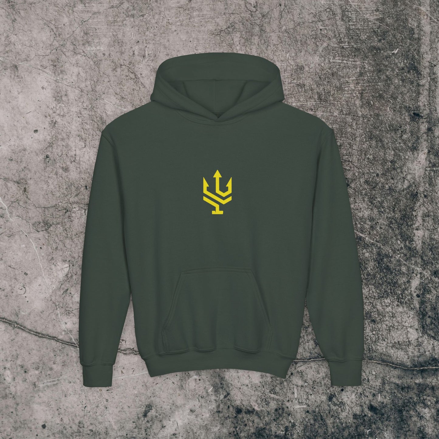 Youth Heavy Blend Hoodie Yellow Font - Energy!
