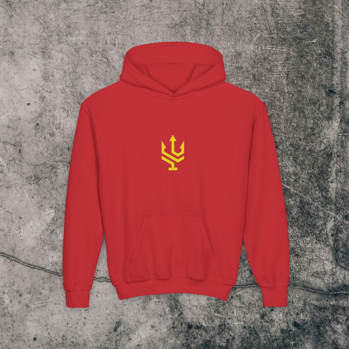 Youth Heavy Blend Hoodie Yellow Font - Energy!