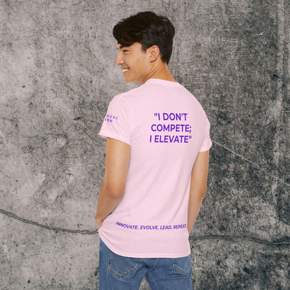 Unisex Heavy Cotton Tee Purple Font - I Elevate!