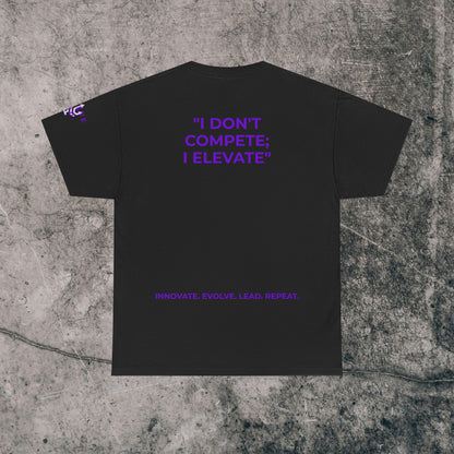 Unisex Heavy Cotton Tee Purple Font - I Elevate!