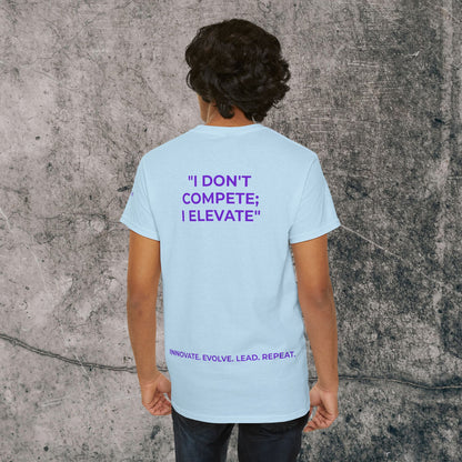 Unisex Heavy Cotton Tee Purple Font - I Elevate!