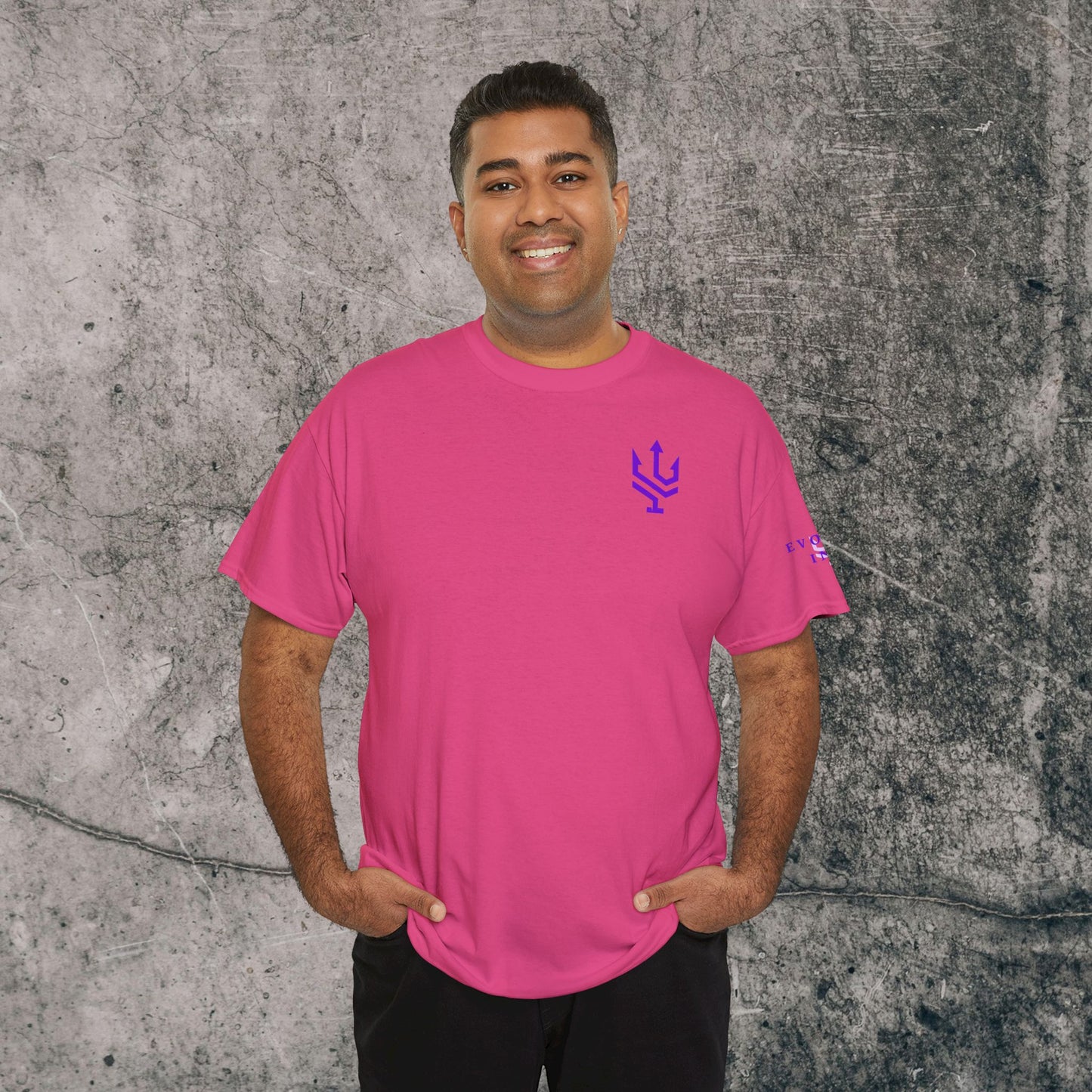 Unisex Heavy Cotton Tee Purple Font - I Elevate!