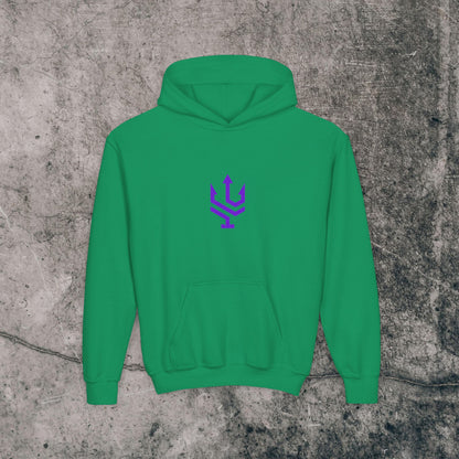 Youth Heavy Blend Hoodie Purple Font - Fearless!