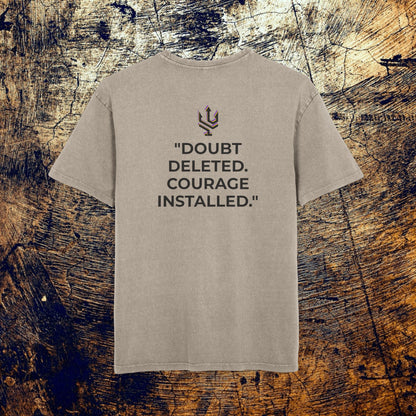 Exclusive Acid Washed Heavy Oversize Tee - Courage!