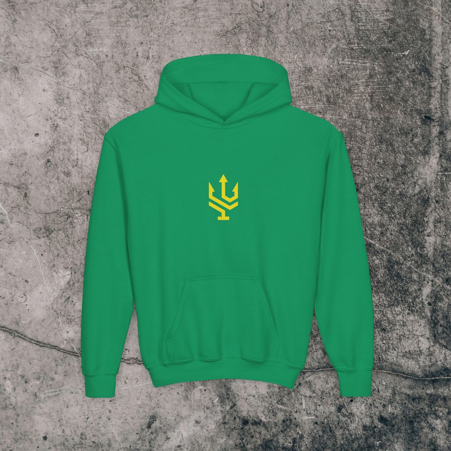 Youth Heavy Blend Hoodie Yellow Font - Energy!
