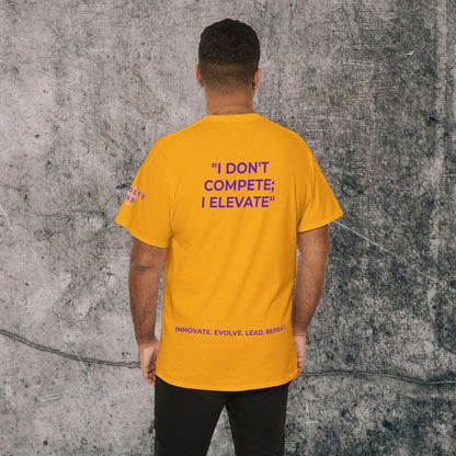 Unisex Heavy Cotton Tee Purple Font - I Elevate!