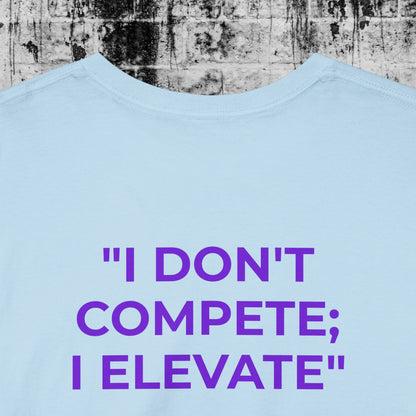 Unisex Heavy Cotton Tee Purple Font - I Elevate!