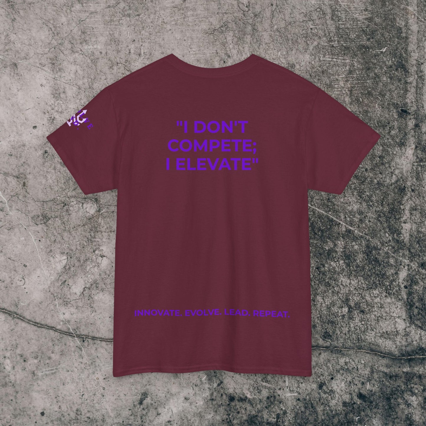 Unisex Heavy Cotton Tee Purple Font - I Elevate!