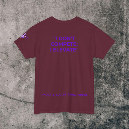 Unisex Heavy Cotton Tee Purple Font - I Elevate!