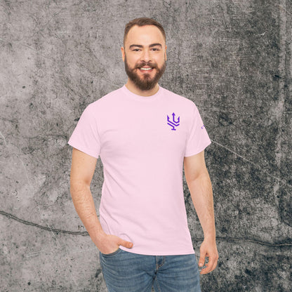 Unisex Heavy Cotton Tee Purple Font - I Elevate!