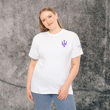 Unisex Heavy Cotton Tee Purple Font - I Elevate!