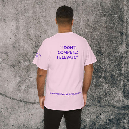 Unisex Heavy Cotton Tee Purple Font - I Elevate!