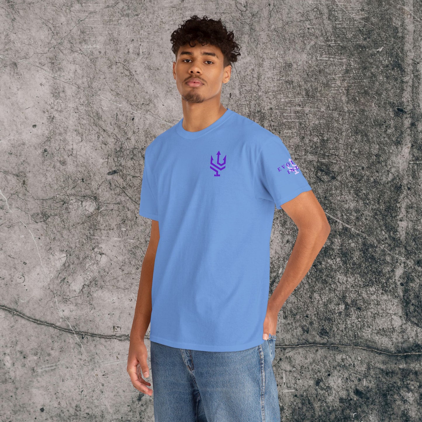Unisex Heavy Cotton Tee Purple Font - I Elevate!