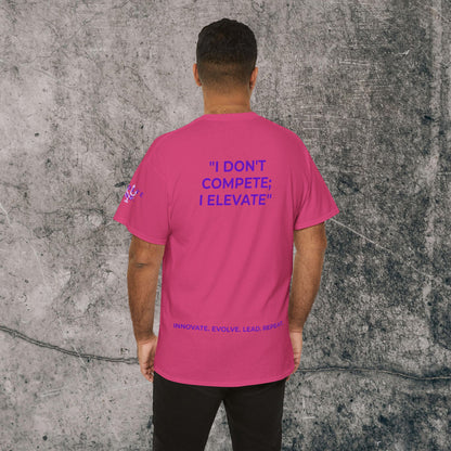 Unisex Heavy Cotton Tee Purple Font - I Elevate!
