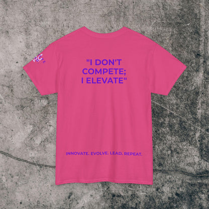 Unisex Heavy Cotton Tee Purple Font - I Elevate!