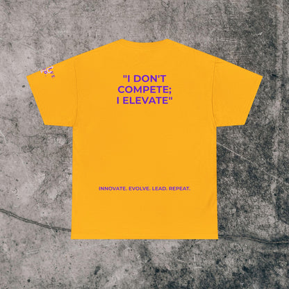 Unisex Heavy Cotton Tee Purple Font - I Elevate!