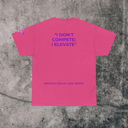 Unisex Heavy Cotton Tee Purple Font - I Elevate!