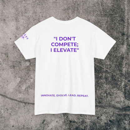 Unisex Heavy Cotton Tee Purple Font - I Elevate!