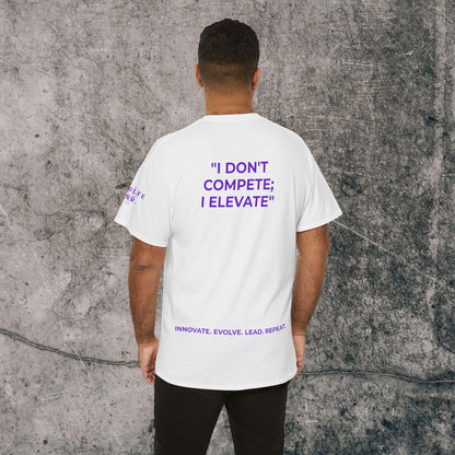 Unisex Heavy Cotton Tee Purple Font - I Elevate!