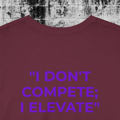 Unisex Heavy Cotton Tee Purple Font - I Elevate!