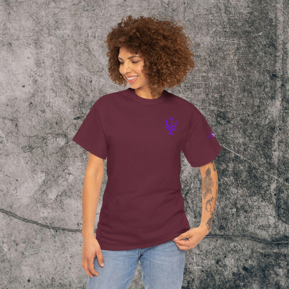 Unisex Heavy Cotton Tee Purple Font - I Elevate!