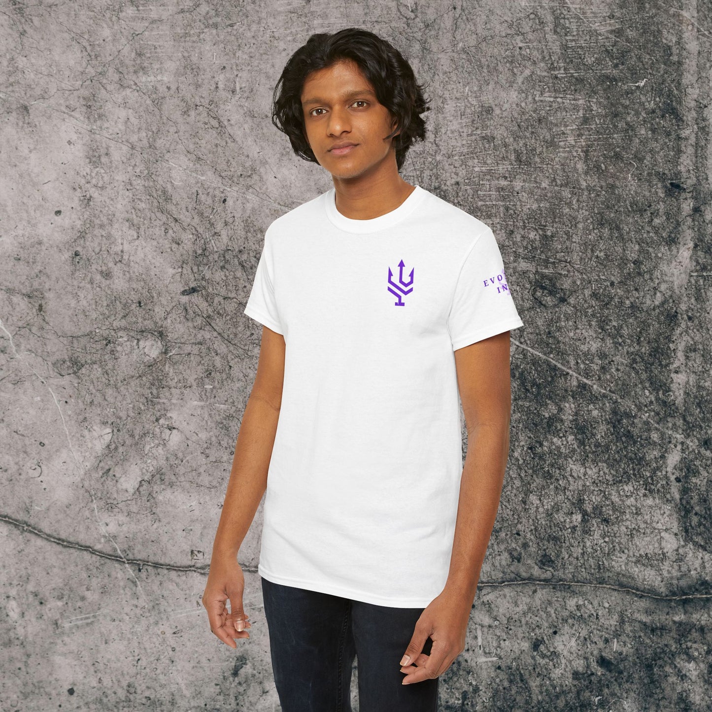 Unisex Heavy Cotton Tee Purple Font - I Elevate!