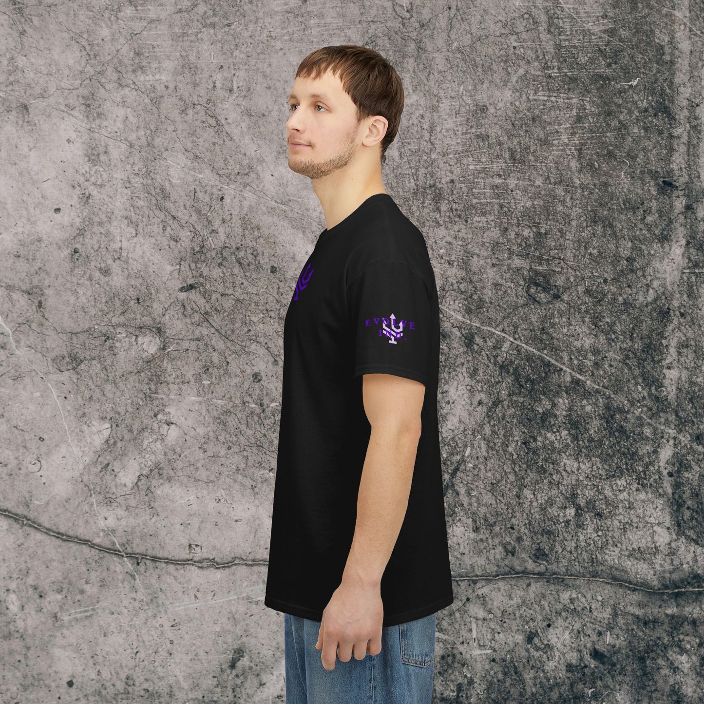 Unisex Heavy Cotton Tee Purple Font - I Elevate!
